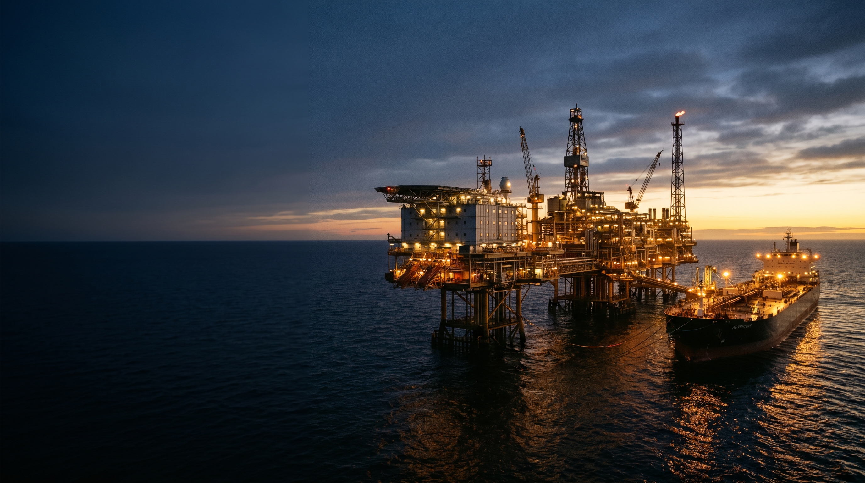 Marine oil terminal jetty over the sea